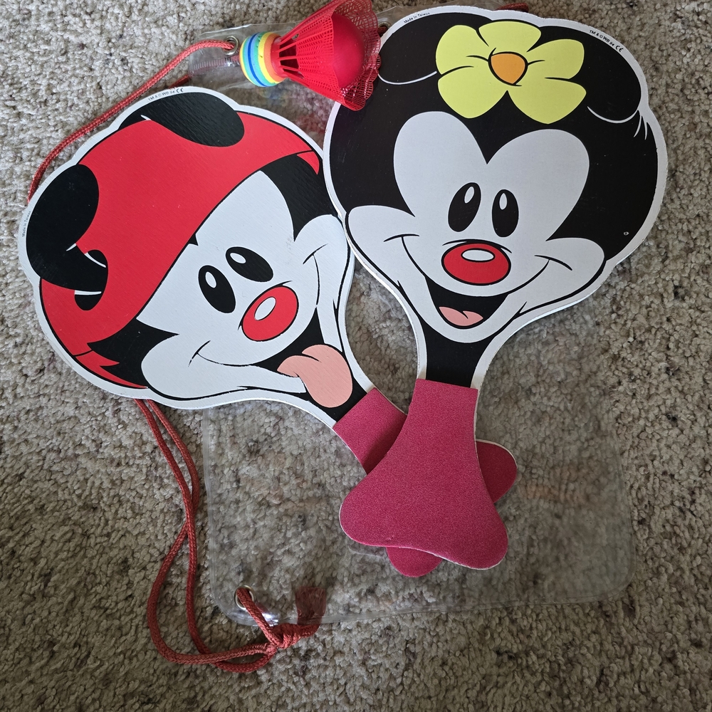 1994 Animaniacs Complete Paddle Ball Set featuring Yakko and Dot Warner